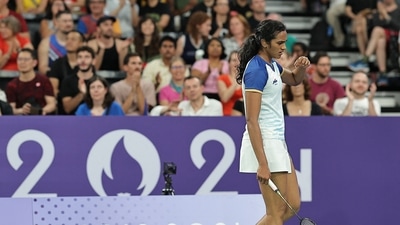 PV Sindhu's hopes of winning a historic third Olympic medal came crashing down as she lost 19-21, 14-21 to China's He Bing Jiao. While it was an even contest in the first game, Sindhu struggled to keep up with the Chinese sixth seed. Sindhu had won silver at Rio 2016 and beaten He in the bronze medal match at Tokyo 2020 to win her second Games medal. (REUTERS)