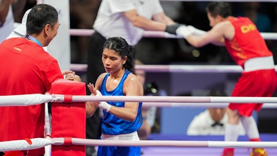 Two-time world champion Nikhat Zareen's campaign ended in women's 50kg round of 16. Nikhat had been handed a tough draw and her time at the Olympics finally ended with a defeat to Chinese top seed Wu Yu. (PTI) Two-time world champion Nikhat Zareen's campaign ended in women's 50kg round of 16. Nikhat had been handed a tough draw and her time at the Olympics finally ended with a defeat to Chinese top seed Wu Yu. (PTI)