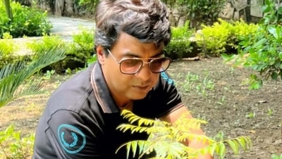 Rinnku R Nigam also planted saplings on the death anniversary of his mother