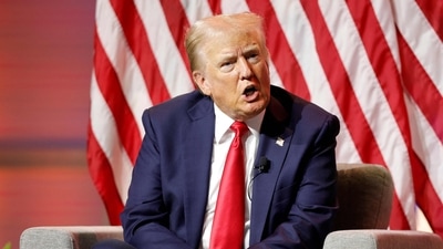Donald Trump rips reporter for asking him 'why should Black voters trust you?' (Photo by KAMIL KRZACZYNSKI / AFP) (AFP) Donald Trump rips reporter for asking him 'why should Black voters trust you?' (Photo by KAMIL KRZACZYNSKI / AFP) (AFP)
