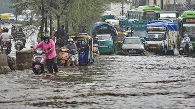 Water logging after heavy rainfall in New Delhi (HT Photo)