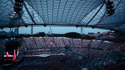 On Saturday, they braved the heat, which reached 31 Celsius (88 Fahrenheit) and claimed their spots hours before the concert began. 