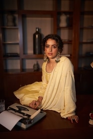 The actor looks radiant in a long, yellow anarkali dress from W. It features intricate chikankari embroidery with chanderi and georgette drape, which makes it a perfect occasion piece. Her look has been styled with enchanting chandelier Lucknow earrings with basra pearls and Burmese spinals from Gems & Jewels Palace, Jodhpur. The jeweller is participating in the FDCI Manifest Wedding Weekend on August 3 and 4 at Taj Palace Hotel, New Delhi (Vidhi Godha) The actor looks radiant in a long, yellow anarkali dress from W. It features intricate chikankari embroidery with chanderi and georgette drape, which makes it a perfect occasion piece. Her look has been styled with enchanting chandelier Lucknow earrings with basra pearls and Burmese spinals from Gems & Jewels Palace, Jodhpur. The jeweller is participating in the FDCI Manifest Wedding Weekend on August 3 and 4 at Taj Palace Hotel, New Delhi (Vidhi Godha)