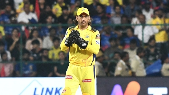 Chennai Super Kings' MS Dhoni during the match against Royal Challengers Bengaluru in the Indian Premier League 2024, at M. Chinnaswamy Stadium(ANI)