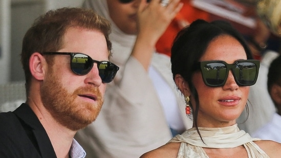 Prince Harry, Duke of Sussex and Meghan, Duchess of Sussex attend a polo fundraiser event in Lagos, Nigeria, May 12, 2024. REUTERS/Akintunde Akinleye/File Photo(REUTERS)