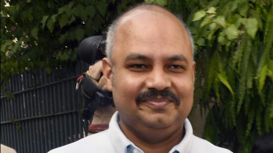 Delhi chief minister Arvind Kejriwal's aide Bibhav Kumar. (ANI)
