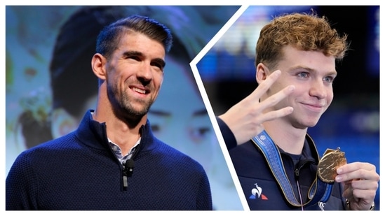 Michael Phelps has expressed admiration for Leon Marchand. (AP)