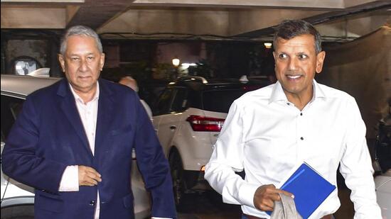 Rajasthan Royals’s Manoj Badale attends the IPL owners’ meet in Mumbai on Wednesday. (PTI)
