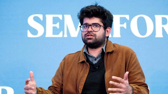 Aravind Srinivas, CEO of Perplexity, speaks during the Semafor 2024 World Economy Summit in Washington, DC in Washington. (Saul Loeb/AFP)