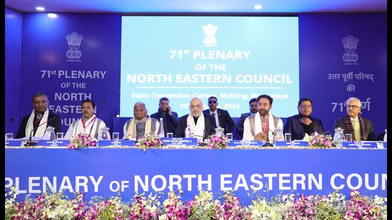 Union home minister Amit Shah at the 71st Plenary Session of the Northeast Council in Shillong (Twitter/@AmitShah) (Twitter/@AmitShah)