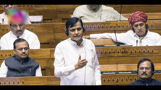 Union minister of state for home affairs Nityanand Rai speaks in Lok Sabha, on Thursday. (ANI)