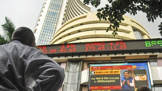 Stock market today: The stock market index on a display screen at the Bombay Stock Exchange (BSE) building in Mumbai.(PTI)