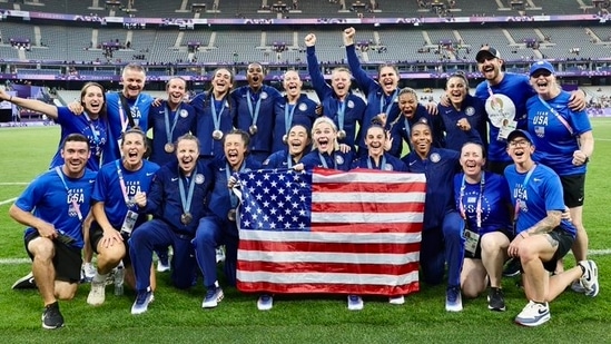 The USA women's team after winning sevens rugby bronze