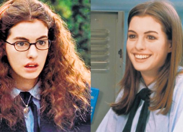 In The Princess Diaries, Mia is only considered glamourous once her curls are smoothened out. In The Princess Diaries, Mia is only considered glamourous once her curls are smoothened out.