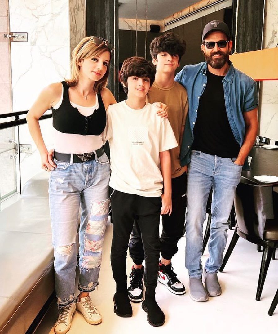 A file photo of Hrithik Roshan and Sussanne Khan with their sons