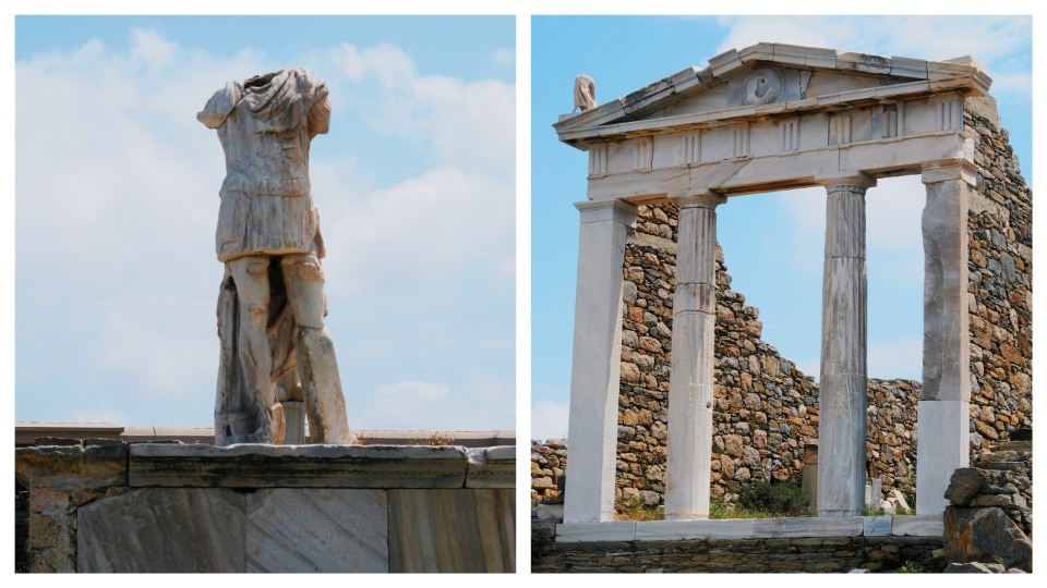 The ruins of ancient Greek civilization at Delos. 