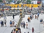 A large chunk of students enrolled in at least 22 nearby schools who reside in ONGC and other areas in Sion East depend on the ROB to reach the school. Their parents and local residents said alternative arrangements should have been made to ensure their safety and convenience. (Raju Shinde/Hindustan Times) A large chunk of students enrolled in at least 22 nearby schools who reside in ONGC and other areas in Sion East depend on the ROB to reach the school. Their parents and local residents said alternative arrangements should have been made to ensure their safety and convenience. (Raju Shinde/Hindustan Times)
