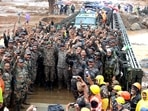 The Indian Army completes the construction of Cl 24 Bailey Bridge in record time on Thursday. The bridge connecting Chooralmala with Mundakkai over the Iruvanipzha River is open to traffic and handed over to the civil administration. The Indian Army completes the construction of Cl 24 Bailey Bridge in record time on Thursday. The bridge connecting Chooralmala with Mundakkai over the Iruvanipzha River is open to traffic and handed over to the civil administration.