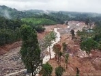 A drone visual of the landslide-affected Mundakkai, Chooralmala area, in Wayanad on Friday. (ANI Photo) (ANI ) A drone visual of the landslide-affected Mundakkai, Chooralmala area, in Wayanad on Friday. (ANI Photo) (ANI )