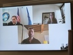 Justin Timberlake, center, appears by video during his arraignment in Sag Harbor Justice Carl Irace's courtroom on Friday, Aug. 2, 2024 in Sag Harbor, N.Y. (John Roca/Newsday via AP) Justin Timberlake, center, appears by video during his arraignment in Sag Harbor Justice Carl Irace's courtroom on Friday, Aug. 2, 2024 in Sag Harbor, N.Y. (John Roca/Newsday via AP)