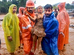 Rescue operation underway after a landslide triggered by heavy monsoon rains, in Wayanad district. (PTI) Rescue operation underway after a landslide triggered by heavy monsoon rains, in Wayanad district. (PTI)
