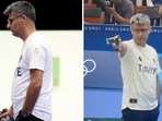 The image shows Turkish shooter Yusuf Dikec, who won a silver medal at the ongoing Paris Olympics 2024. 