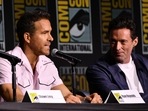 Canadian actor Ryan Reynolds (L) and Australian actor Hugh Jackman speak on stage during �Deadpool and Wolverine� celebration of life fan event during Comic Con International in San Diego, California, July 25, 2024. (Photo by Chris DELMAS / AFP)(AFP) Canadian actor Ryan Reynolds (L) and Australian actor Hugh Jackman speak on stage during �Deadpool and Wolverine� celebration of life fan event during Comic Con International in San Diego, California, July 25, 2024. (Photo by Chris DELMAS / AFP)(AFP)