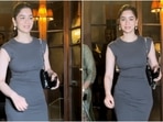 Sara Tendulkar wears a grey bodycon dress for an outing in Mumbai. Sara Tendulkar wears a grey bodycon dress for an outing in Mumbai.