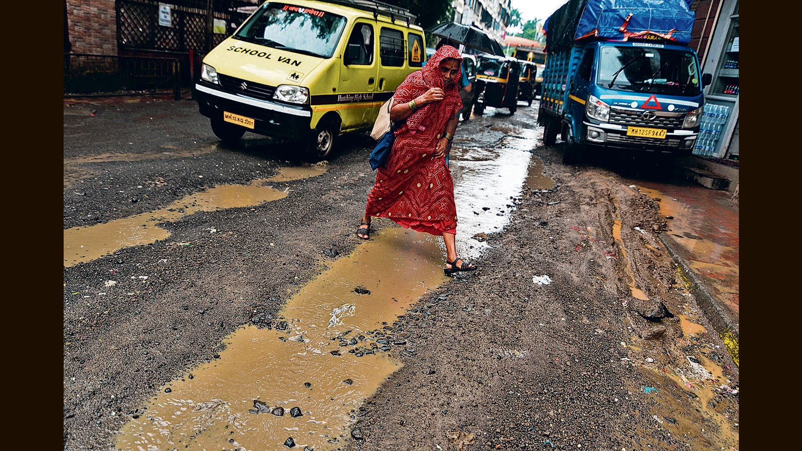 PMC receives plaint of pothole-riddled road, repairs just one spot