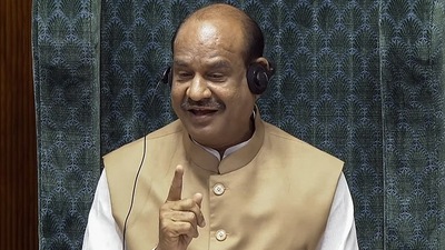 New Delhi, July 25 (ANI): Lok Sabha Speaker Om Birla conducts the House proceedings during the Parliament's Monsoon Session, in New Delhi on Thursday. (ANI Photo/SansadTV) (Sansad TV)
