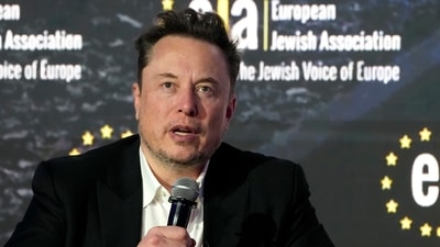 Tesla 2022 Autopilot crash: Tesla and SpaceX CEO Elon Musk addresses the European Jewish Association's conference in Krakow, Poland. (AP) Tesla 2022 Autopilot crash: Tesla and SpaceX CEO Elon Musk addresses the European Jewish Association's conference in Krakow, Poland. (AP)