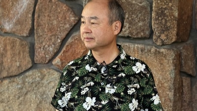 Masayoshi Son, CEO of SoftBank, arrives for the annual Allen and Co. Sun Valley Media and Technology Conference at the Sun Valley Resort in Sun Valley, Idaho. (Reuters)