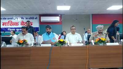 Minister of state for transport (independent charge) Aseem Goel on Friday ordered the suspension of an executive engineer (XEN) with Uttar Haryana Bijli Vitran Nigam (UHBVN) for misbehaving with complainants during a meeting of the district public relations and grievance redressal committee at new district secretariat. (HT Photo)