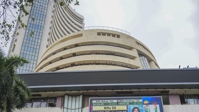 Stock market crash: Stock prices displayed on a digital screen at the facade of the Bombay Stock Exchange building, in Mumbai. Stock market crash: Stock prices displayed on a digital screen at the facade of the Bombay Stock Exchange building, in Mumbai.