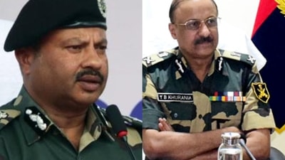 BSF director general Nitin Agarwal (left) and special DG Yogesh Khurania BSF director general Nitin Agarwal (left) and special DG Yogesh Khurania