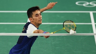 Lakshya Sen of India in action during the match against Chou Tien-chen of Chinese Taipei (REUTERS)