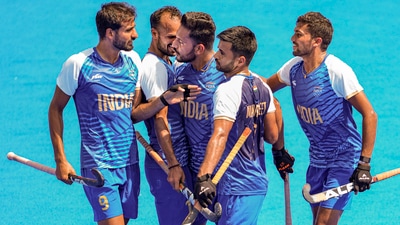 Indian captain Harmanpreet Singh doubled India's lead in the opening quarter through a penalty corner. (PTI) Indian captain Harmanpreet Singh doubled India's lead in the opening quarter through a penalty corner. (PTI)