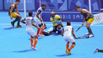 PR Sreejesh was colossal in front of the goal, making a string of saves in the second quarter, and denying Australia multiple chances to potentially equalise against India. (PTI) PR Sreejesh was colossal in front of the goal, making a string of saves in the second quarter, and denying Australia multiple chances to potentially equalise against India. (PTI)