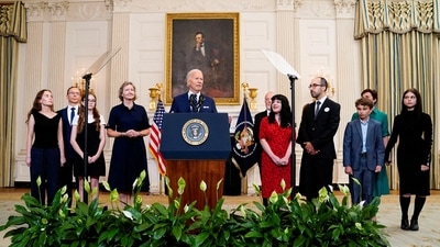U.S. President Joe Biden speaks about the release of Americans detained in Russia during brief remarks from the White House in Washington, U.S., August 1, 2024. REUTERS/Nathan Howard REFILE (REUTERS)