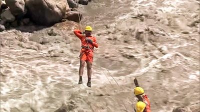 Rescue operation underway at the cloudburst hit Rampur which left 4 people dead and 49 missing, in Rampur on Friday. (ANI) Rescue operation underway at the cloudburst hit Rampur which left 4 people dead and 49 missing, in Rampur on Friday. (ANI)