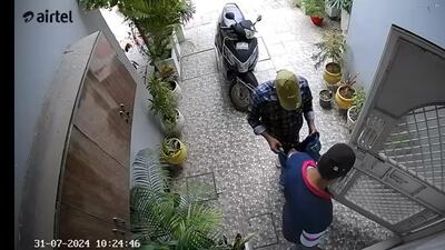 The matter was reported to the police by the society’s security team on Thursday, the owner of the house, who is out of the country, has provided the CCTV footage of the incident (HT Photo) The matter was reported to the police by the society’s security team on Thursday, the owner of the house, who is out of the country, has provided the CCTV footage of the incident (HT Photo)