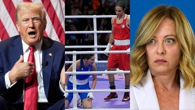 Former US president Donald Trump and Italian PM Giorgia Meloni weighed in on the controversy surrounding Algerian boxer Imane Khelif. (AP) Former US president Donald Trump and Italian PM Giorgia Meloni weighed in on the controversy surrounding Algerian boxer Imane Khelif. (AP)