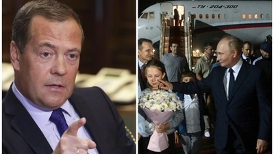 Russia's Dmitry Medvedev threatened the freed prisoners, stating that they should hide under “new names” and “actively disguise themselves”. (AP) Russia's Dmitry Medvedev threatened the freed prisoners, stating that they should hide under “new names” and “actively disguise themselves”. (AP)
