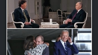 US journalist Evan Gershkovich was reunited with his family after being released from Russia. He was freed months after Tucker Carlson interviewed Vladimir Putin. (AP/X) US journalist Evan Gershkovich was reunited with his family after being released from Russia. He was freed months after Tucker Carlson interviewed Vladimir Putin. (AP/X)