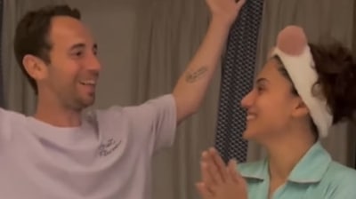 Taapsee Pannu celebrates birthday with Mathias Boe Taapsee Pannu celebrates birthday with Mathias Boe