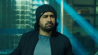 Vijay Antony in a still from Mazhai Pidikatha Manithan. Vijay Antony in a still from Mazhai Pidikatha Manithan.