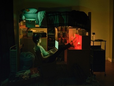 Lofted beds aren't for everyone, but if dorm acreage is tight, they can be an efficient use of space. Here, a work desk tucks under the bunk bed, with storage cubbies. (Dormify via AP) Lofted beds aren't for everyone, but if dorm acreage is tight, they can be an efficient use of space. Here, a work desk tucks under the bunk bed, with storage cubbies. (Dormify via AP)