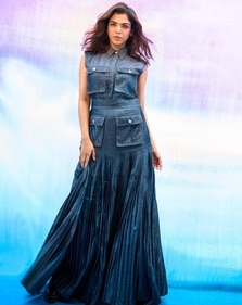 For a more dressy event, slip into a denim co-ord set like actor Shriya Pilgaonkar (Photo: Instagram) For a more dressy event, slip into a denim co-ord set like actor Shriya Pilgaonkar (Photo: Instagram)