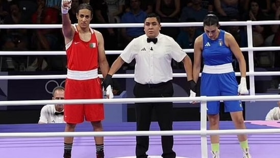 Imane Khelif of Algeria, who last year failed a gender eligibility test, won her first match against Italian boxer Angela Carini