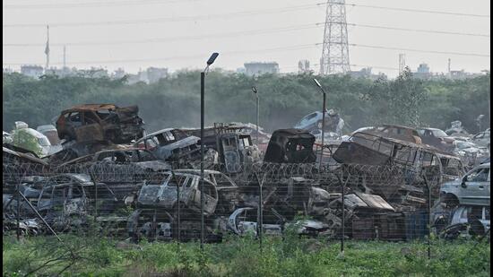 Nearly 500 vehicles have been gutted in these incidents, raising questions about the safety of case properties. (Vipin Kumar/HT Photo)